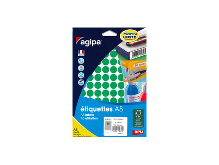 agipa Pastille de couleur, diamètre: 8 mm, rond, assorti