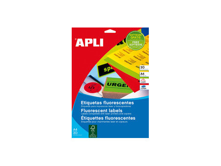 APLI Etiquette d'adresse, 99,1 x 67,7 mm, jaune fluo