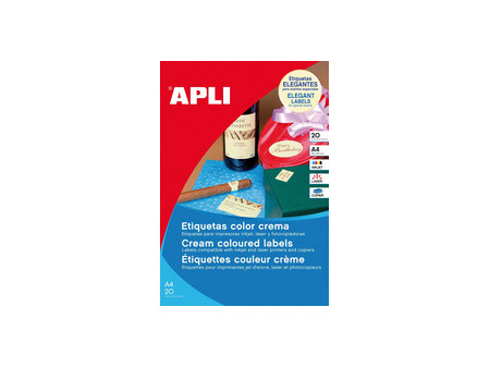 APLI Etiquette universelle ovale, 63,5 x 42,3 mm, crème