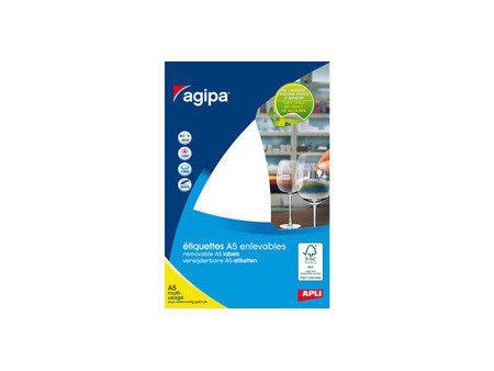 agipa Etiquette bijouterie, 45 x 8 mm, format A5, enlevable