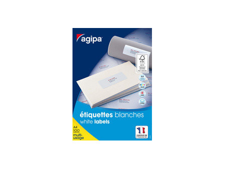 agipa Etiquette universelle, 45,7 x 16,9 mm, blanc