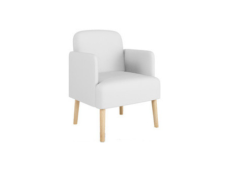 PAPERFLOW Fauteuil visiteur Brooks, simili cuir, ivoire