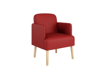 PAPERFLOW Fauteuil visiteur Brooks, simili cuir, rouge