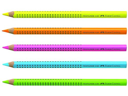 FABER-CASTELL Crayons couleur Jumbo GRIP Neon, 5 étui carton