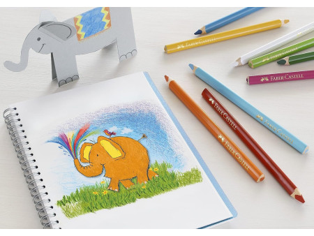 FABER-CASTELL Crayons de couleur Jumbo triangulaire, 10 étui