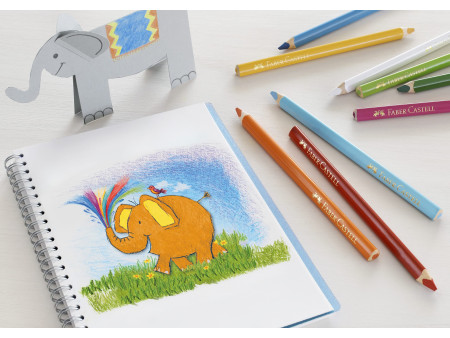 FABER-CASTELL Crayons de couleur Jumbo triangulaire, 30 étui