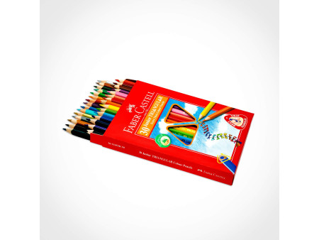FABER-CASTELL Crayons de couleur Jumbo triangulaire, 30 étui