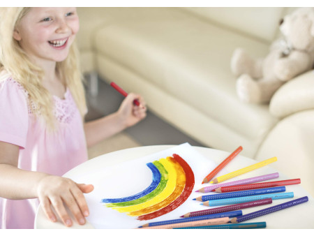 FABER-CASTELL Crayon pour cahier et tableau Jumbo GRIP blanc