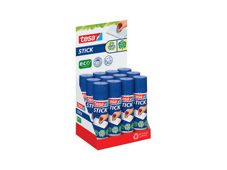 tesa ecoLogo Stick Bâton de colle, 20 g, présentoir comptoir