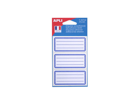 APLI Etiquettes pour livre, cadre bleu, 38 x 50 mm, uni