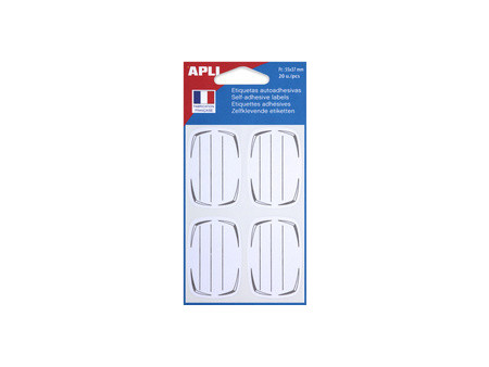 APLI Etiquettes pour livre, cadre bleu, 38 x 50 mm, uni