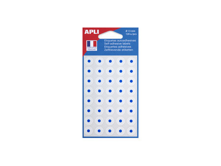 APLI Oeillets adhésifs en pochette blanc, diamètre: 13 mm