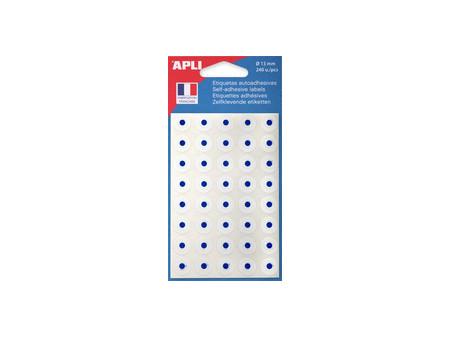 APLI Oeillets adhésifs en pochette blanc, diamètre: 13 mm