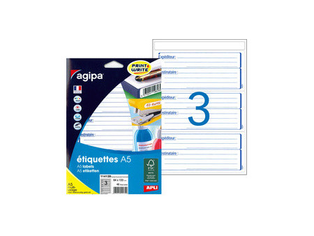 agipa Etiquettes 'expéditeur/destinataire', 64 x 133 mm