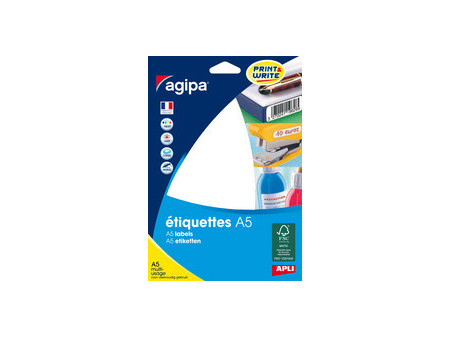 agipa Etiquette universelle, 24 x 33,5 mm, blanc