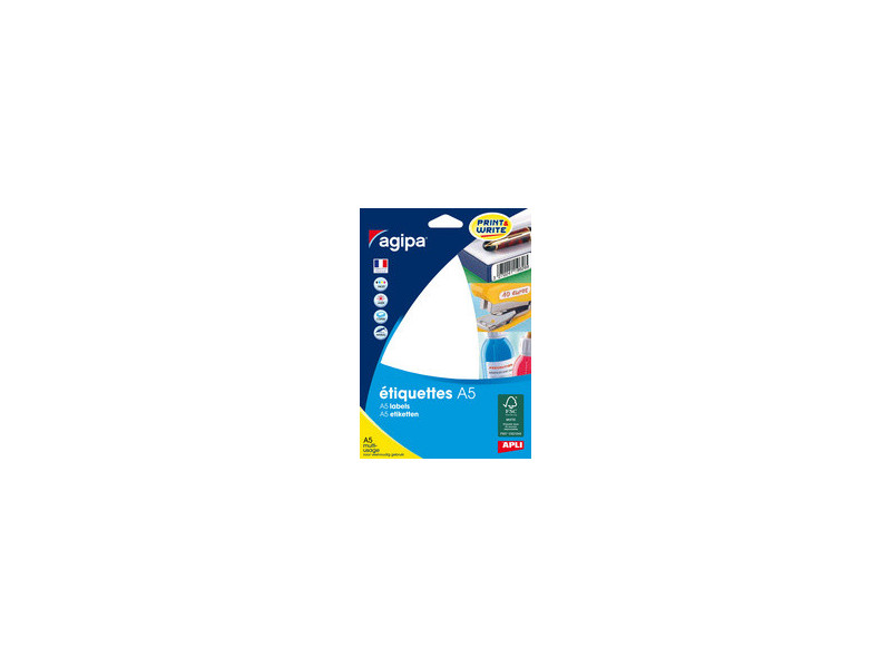 agipa Etiquette universelle, 6 x 33,5 mm, blanc