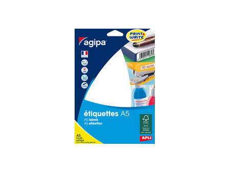 agipa Etiquette universelle, diamètre: 8 mm, rond, blanc
