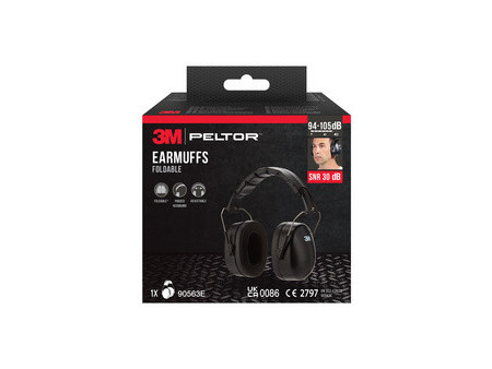 3M Casque anti-bruit 90563E, pliable, noir