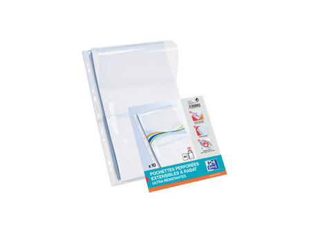 Oxford Pochettes perforées à soufflet, A4, PVC, 0,3 mm
