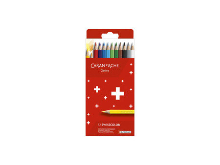 CARAN D'ACHE Crayons de couleur SWISSCOLOR,étui carton de 12