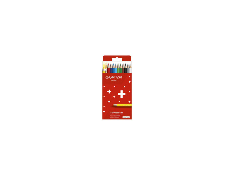 CARAN D'ACHE Crayons de couleur SWISSCOLOR,étui carton de 12