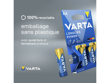 VARTA Pile alcaline Longlife Power, Mignon AA, pack éco