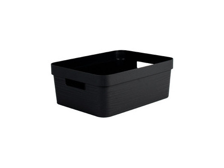 EDA Boîte de rangement STONE, 6 litres, PP, noir