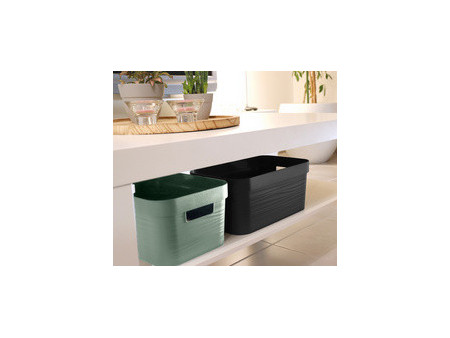 EDA Boîte de rangement STONE, 12 litres, PP, blanc