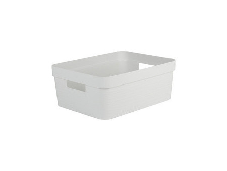 EDA Boîte de rangement STONE, 12 litres, PP, blanc