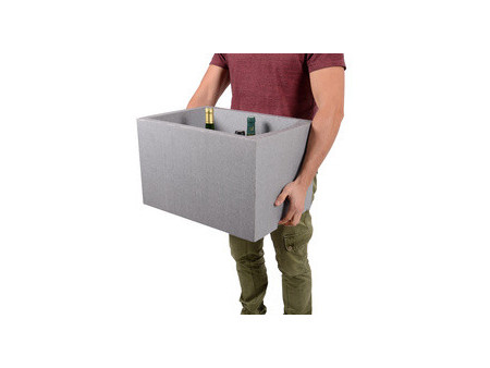 EDA Porte-bouteilles, pour 6 bouteilles, polystyrène, gris