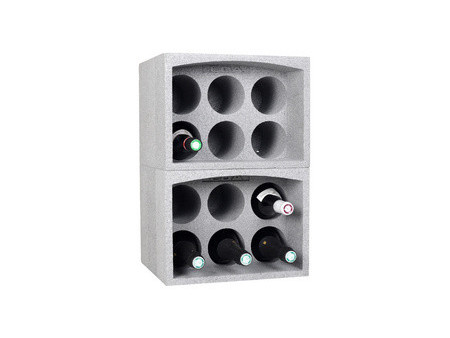 EDA Porte-bouteilles, pour 12 bouteilles, polystyrène, gris