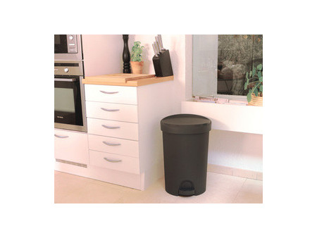 EDA Poubelle à pédale Stepy, 45 litres, PP, anthracite