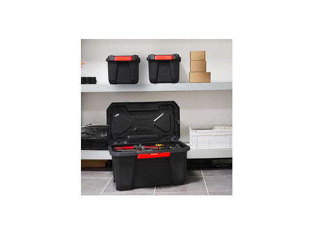 EDA Boîte de rangement XPERT PRO, 70 litres, noir/rouge