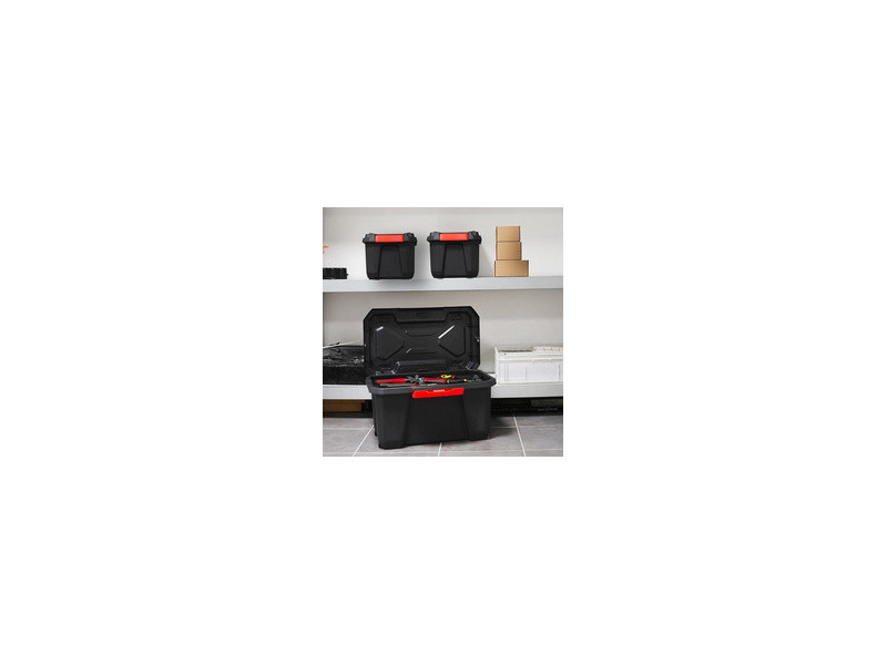 EDA Boîte de rangement XPERT PRO, 70 litres, noir/rouge