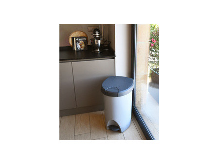 EDA Poubelle à pédale Stepy, 70 L, PP, gris/béton