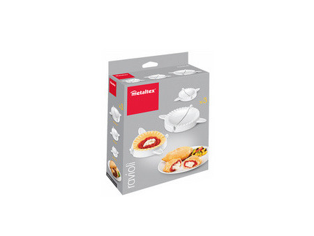 metaltex Presse à raviolis, set de 3, blanc