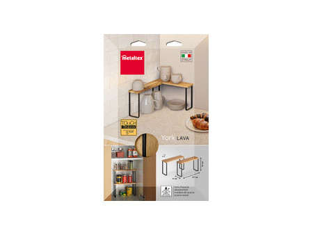 metaltex Étagère à épices York LAVA, 1 niveau, set de 2