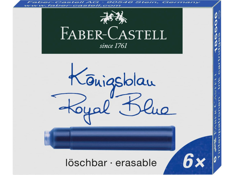 FABER-CASTELL Cartouches d'encre standard, bleu roy