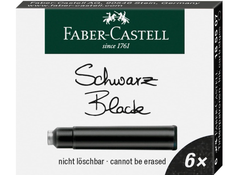 FABER-CASTELL Cartouches d'encre standard, noir