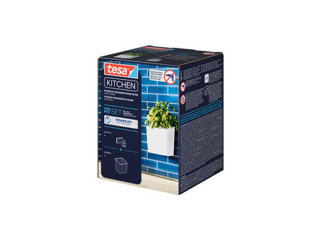 tesa KITCHEN Pot pour herbes aromatiques, blanc