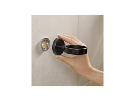 tesa Distributeur de savon MOON BLACK, verre satiné, noir
