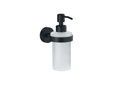 tesa Distributeur de savon MOON BLACK, verre satiné, noir