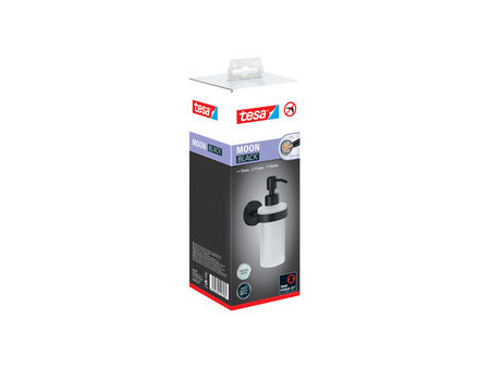 tesa Distributeur de savon MOON BLACK, verre satiné, noir
