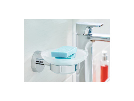 tesa Porte-savon SMOOZ, avec colle, verre satiné