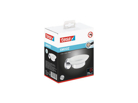 tesa Porte-savon SMOOZ, avec colle, verre satiné