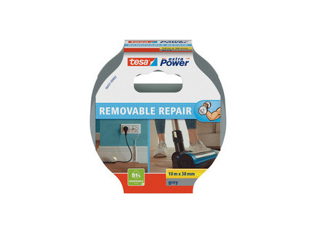 tesa Ruban adhésif toilé extra Power REMOVABLE REPAIR, noir
