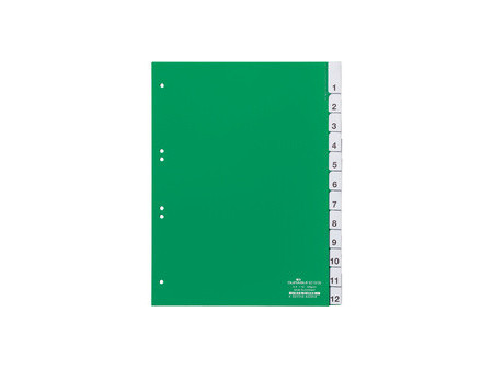 DURABLE Intercalaires en plastique, PP, 12 touches