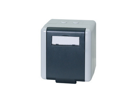 LogiLink Prise RJ45 cat.6A Outdoor, pour 2x RJ45, gris