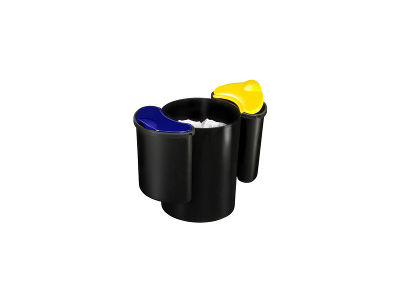 CEP Corbeille avec kit de recyclage CONFORT, noir/bleu/jaune
