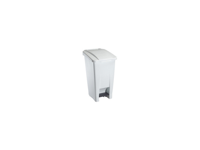 CEP Poubelle mobile à pédale en plastique, 60 litres, blanc